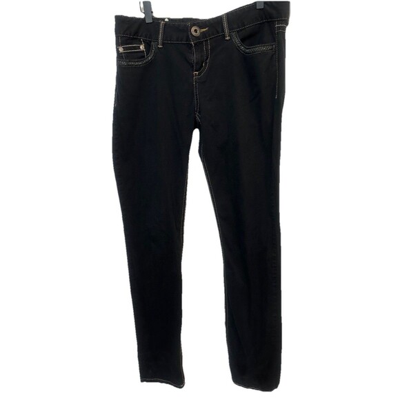 GUESS Denim Black Skinny Jeans Scull & Rhinestone Embellished Size 32 Daredevil - Picture 1 of 9